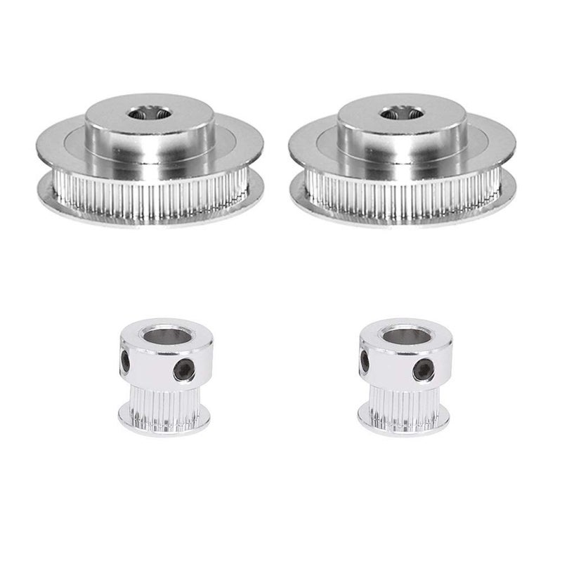 Zeelo 2PCS Set GT2 Synchronous Wheel 20&60 Teeth 8mm Bore Aluminum Timing Pulley with 2PCS Length 200mm Width 6mm Belt (20-60T-8B-6) - Image 2